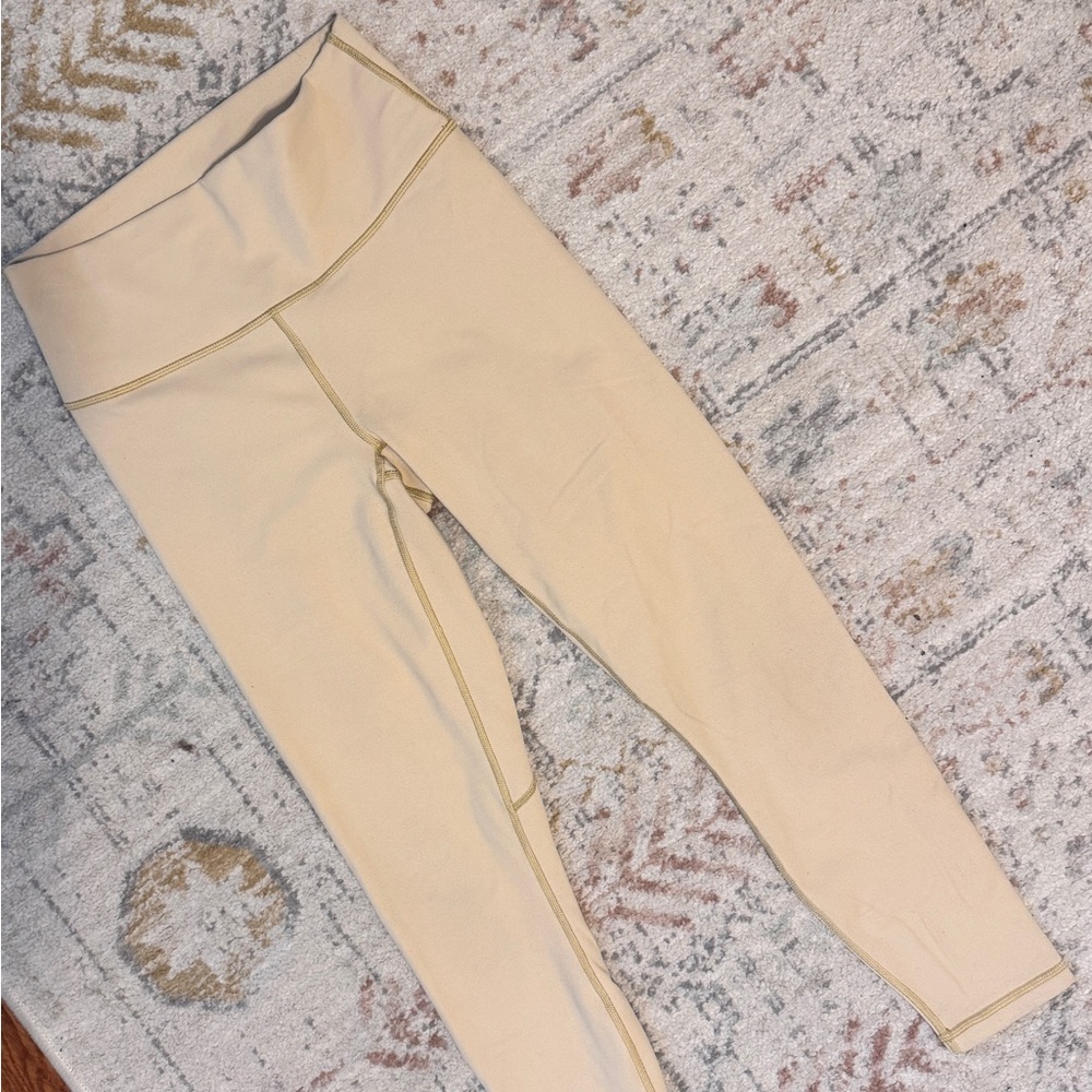 Fabletics Cream High-Waisted Leggings